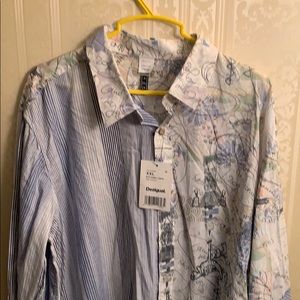 Desigual mens dress casual shirt xxl 100% cotton